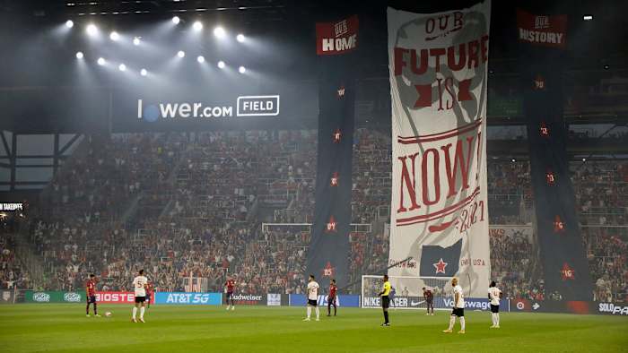 Fans in Columbus unveil a tifo for USMNT vs. Costa Rica